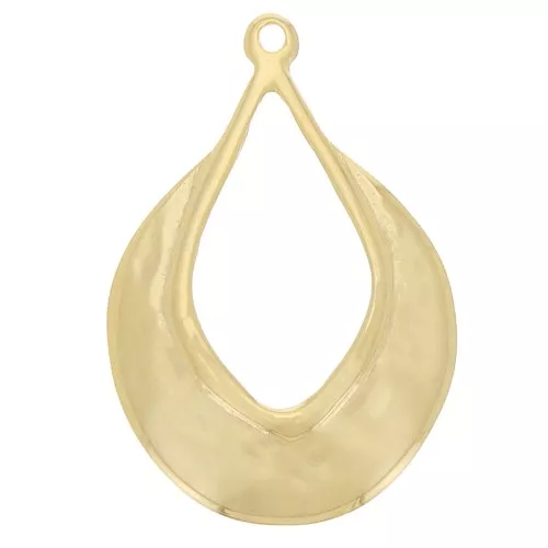 Pendentif goutte ethnique 42x29 mm - Doré à l'or fin x1