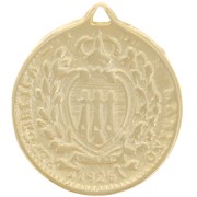 Pendentif pièce de monnaie Saint-Marin 24 mm - 10 lires - Doré à l'or fin x1|raw }}