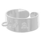 Bague large 3 anneaux - Taille réglable 53 à 57 - Placage Argent fin x1|raw }}