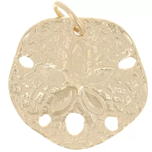 Pendentif Sand dollar irrégulier bombé 18 mm - Plaqué Or 3 microns x1