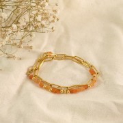 Perles étoile 4 mm en pierre gemme teintée - imitation Cornaline x4