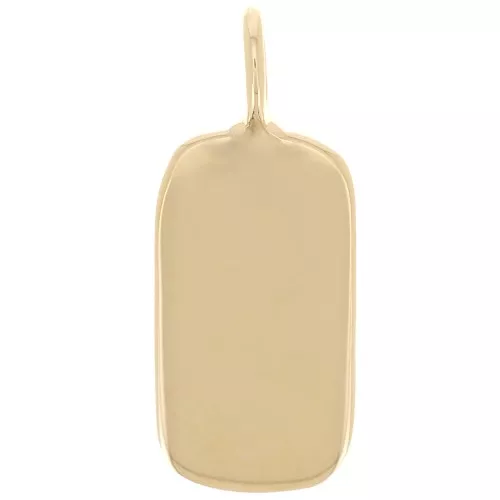Pendentif rectangle arrondi 20x8 mm - Plaqué Or 3 microns x1