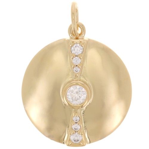 Pendentif Main En Plaqué Or 18 Carats Avec Zirconium 8mm - Marque Tata Gisèle, Neuf Avec étiquettes