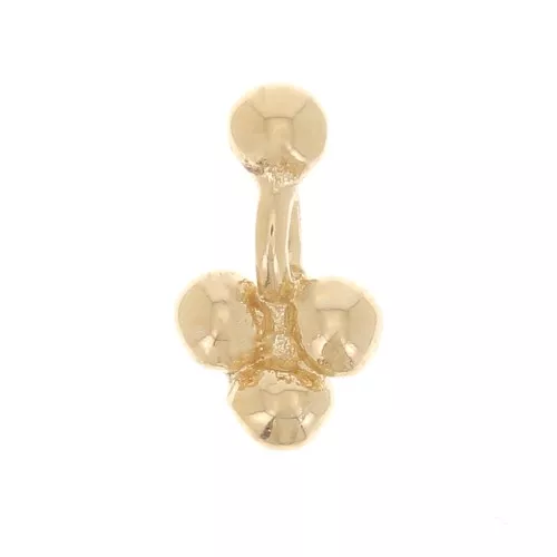 Mini breloque perlée avec une petite boule 7x4 mm - Plaqué or 3 microns x1