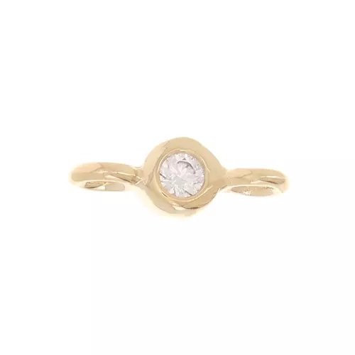 Intercalaire rond avec oxyde de zirconium 2.5 mm - Plaqué Or 3 microns - Crystal