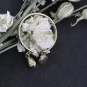 Bague fine anneau avec 2 trous - Taille 52 - Plaqué Or 3 microns x1