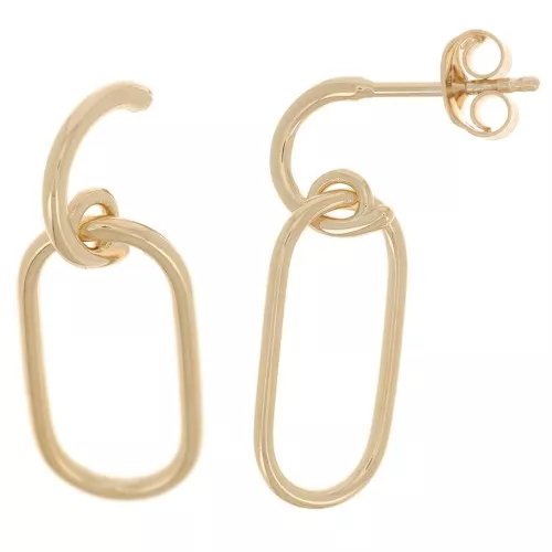 Boucles d'oreilles design 26x9 mm - Plaqué Or 3 microns x2