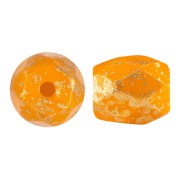 Perles en verre Baros® par Puca® 6x5 mm - Frost Tangerine Gold Splash x10g