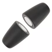 Fermoir aimanté 34 mm pour cordon 6 mm - Noir mat x1