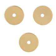 Perles rondelles Heishi - disques plats percés 6x1 mm - Doré à l'or fin x50