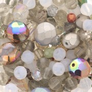 Assortiment de perles de bohème - Mix de perles - Marron - Blanc x50g