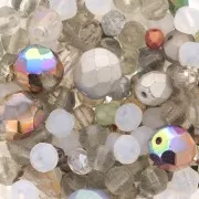 Assortiment de perles de bohème - Mix de perles - Marron - Blanc x50g