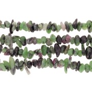 Perles chips 5 - 8 mm en pierre gemme  - Rubis Zoisite x80cm|raw }}
