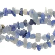 Perles chips 5 - 8 mm en pierre gemme  - Aventurine bleue x80cm