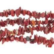 Perles chips 5 - 8 mm en pierre gemme  - Jaspe rouge x80cm|raw }}
