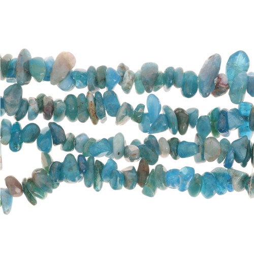 Perles chips 5 - 8 mm en pierre gemme  - Apatite x80cm