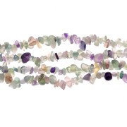 Perles chips 5 - 8 mm en pierre gemme  - Fluorite x80cm|raw }}