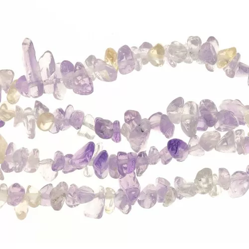 Perles chips 5 - 8 mm en pierre gemme - Ametrine x80cm