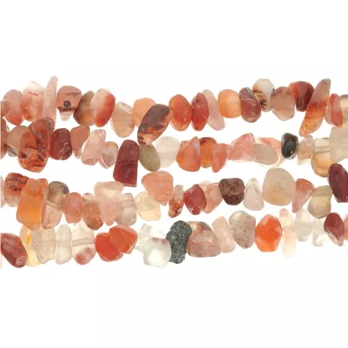 Perles chips 5 - 8 mm en pierre gemme - Cornaline x80cm