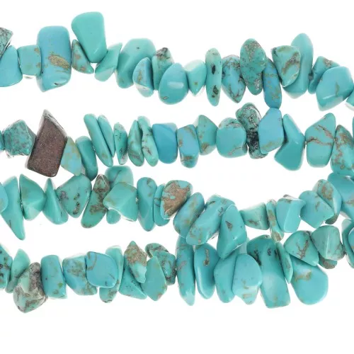 Perles chips 5 - 8 mm en imitation pierre gemme - Turquoise x80cm