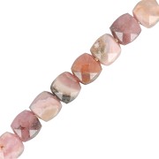 Perles cube facetté 4x4 mm en pierre gemme - Rhodochrosite x10|raw }}
