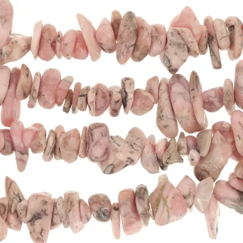 Perles chips 8 - 11 mm en pierre gemme - Rhodochrosite x84cm