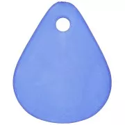 Sequins pétales de fleurs incurvés 17 mm en acrylique effet dépoli - Bleu royal x15