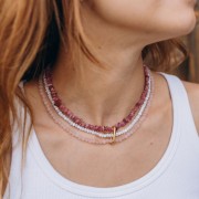 Perles chips 3 - 5 mm en pierre gemme  - Peridot x78cm