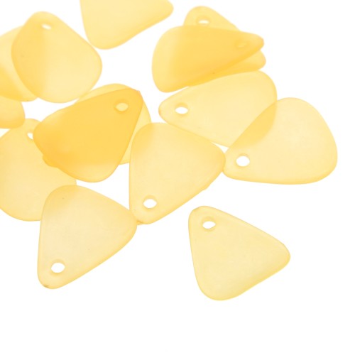 Sequins pétales de fleurs incurvés  17 mm en acrylique effet dépoli - Orange clair x15