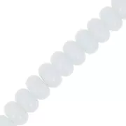 Perles rondelles - Heishi en verre 8x5 mm - Blanc x40cm