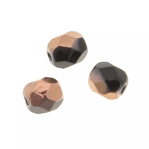 Facettes 4 mm Jet Capri Gold x50
