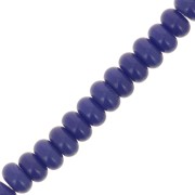 Perles rondelles - Heishi en verre 8x5 mm - Bleu foncé x40cm|raw }}