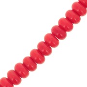 Perles rondelles - Heishi en verre 8x5 mm - Rouge x40cm|raw }}