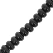 Perles rondelles - Heishi en verre 8x5 mm - Noir x40cm|raw }}