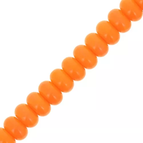Perles rondelles - Heishi en verre 8x5 mm - Orange x40cm