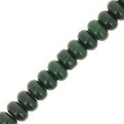 Perles rondelles - Heishi en verre 8x5 mm - Vert foncé x40cm