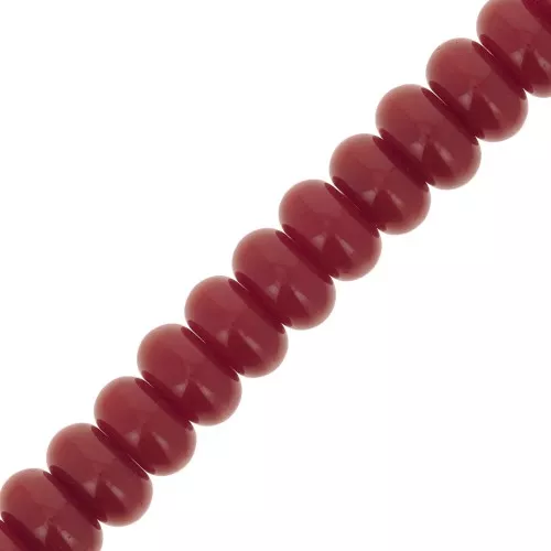 Perles rondelles - Heishi en verre 8x5 mm - Bordeaux x38cm