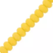 Perles rondelles - Heishi en verre 8x5 mm - Jaune foncé x40cm