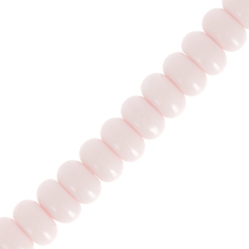 Perles rondelles - Heishi en verre 8x5 mm - Nude x38cm