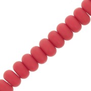 Perles rondelles - Heishi en verre 8x5 mm - Rouge mat x40cm|raw }}