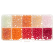 Assortiment perles rondelles facettées - rondes aplaties 4x3 mm Rose - Rouge x1000