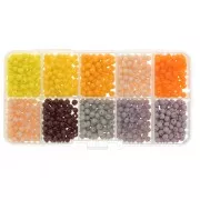 Assortiment perles rondelles facettées - rondes aplaties 4x3mm - Multicolore x1000