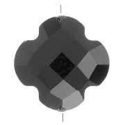 Perle trèfle facetté 12 mm en verre - Noir x1
