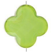 Perle trèfle facetté 12 mm en verre - Vert x1