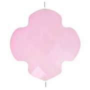 Perle trèfle facetté 12 mm en verre - Rose clair x1
