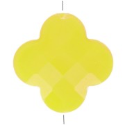 Perle trèfle facetté 12 mm en verre - Jaune x1