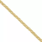 Chaîne maille Forçat double anneaux 3 mm - Doré à l'or fin x1m