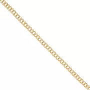 Chaîne maille Forçat double anneaux 5 mm - Doré à l'or fin x1m