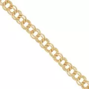 Chaîne maille Forçat double anneaux 5 mm - Doré à l'or fin x1m
