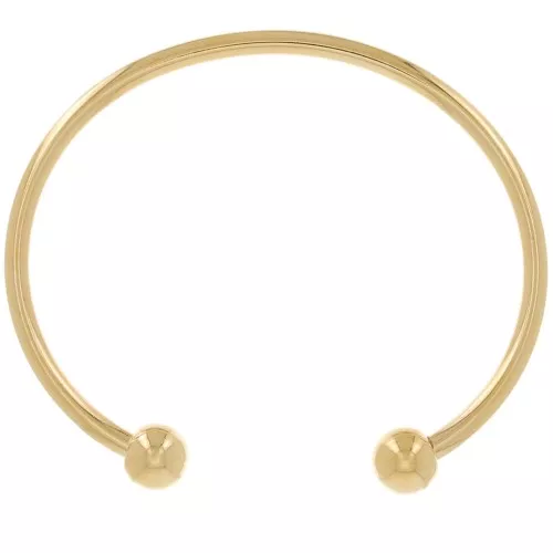 Bracelet jonc 170 mm avec 2 boules - Doré à l'or fin x1